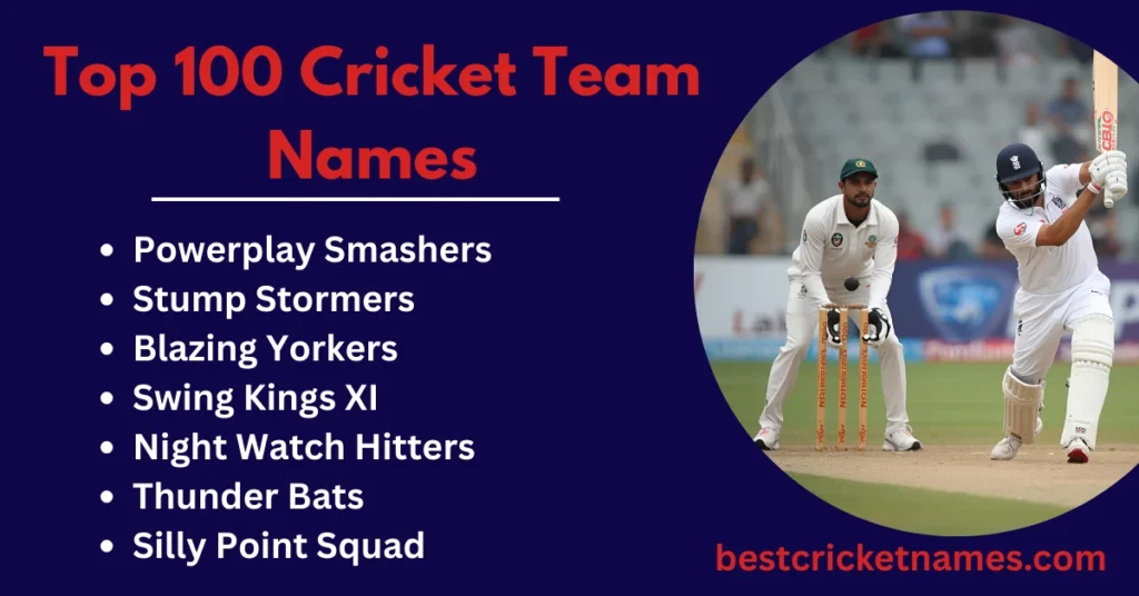 Top 100 cricket team names list