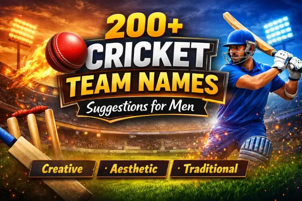 Cricket Team Name Suggestions for Men (Creative, Aesthetic & Traditional)