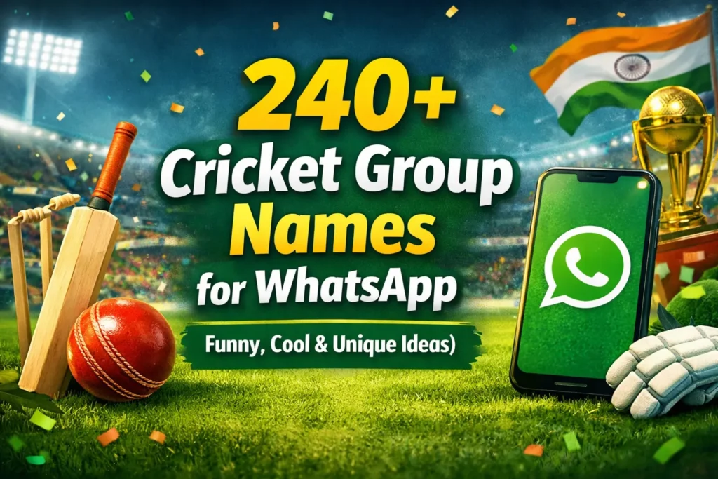Cricket Group Names for WhatsApp (Funny, Cool & Unique Ideas)