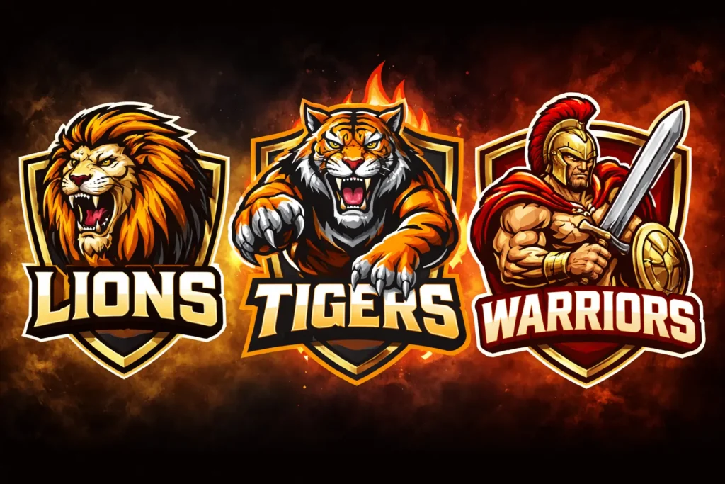 cricket team logos ides Lions, tigers, warriors