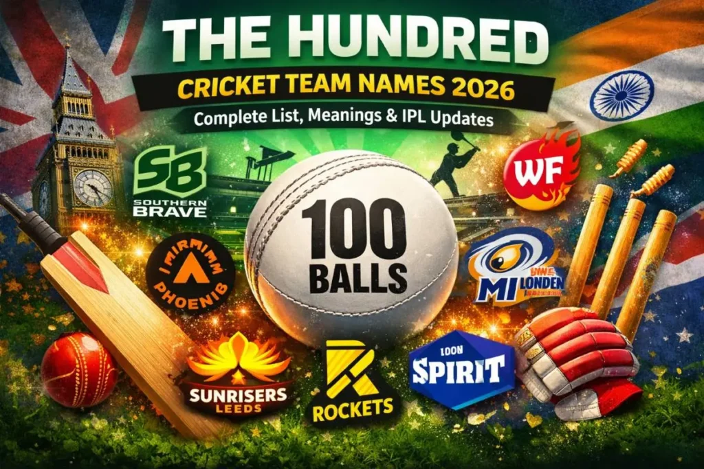 The Hundred Cricket Team Names 2026 – Complete List, Meanings & IPL Updates