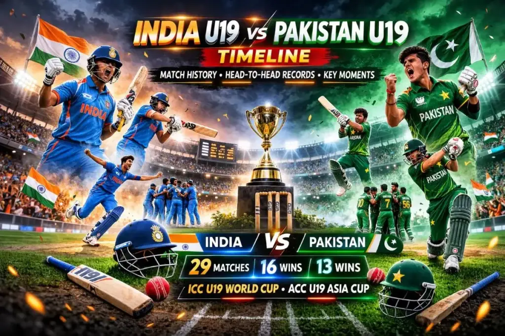 India National Under-19 Cricket Team vs Pakistan National Under-19 Cricket Team Timeline