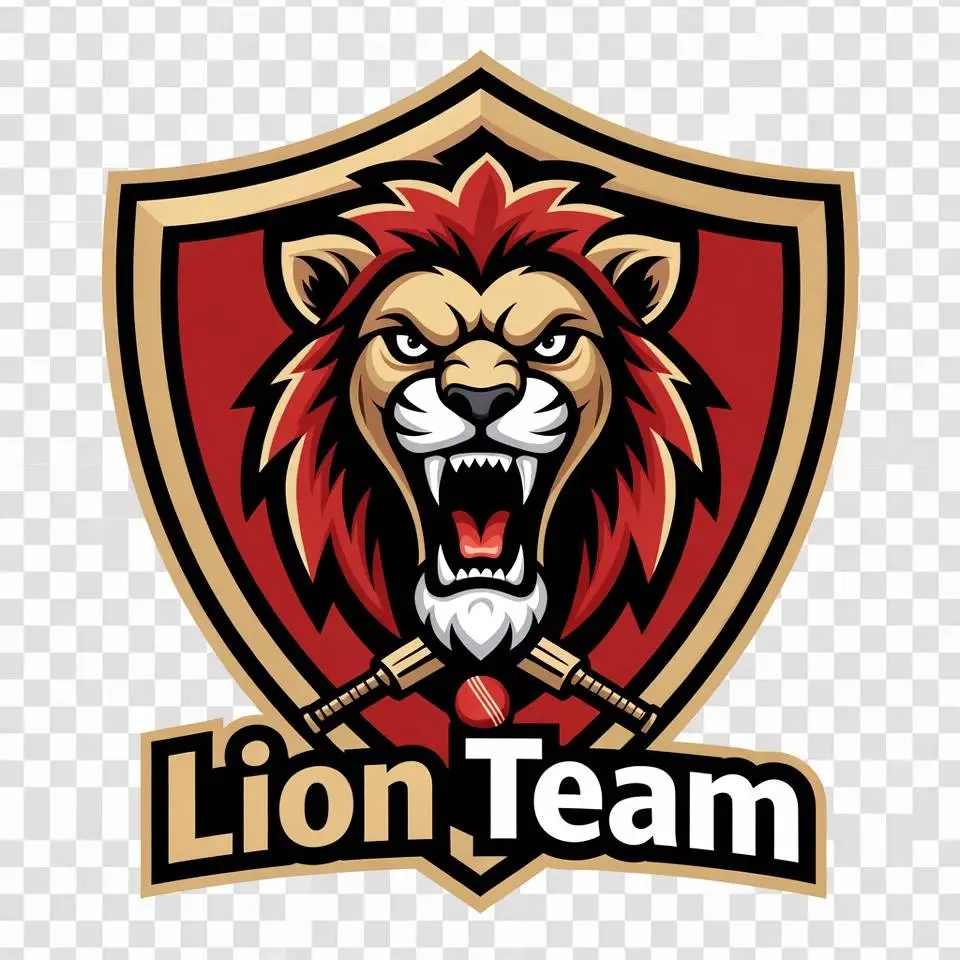 Lion shield cricket logo