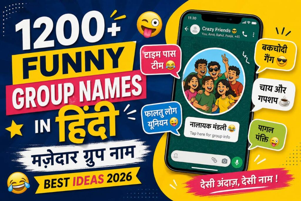 Funny Group Names in Hindi (मज़ेदार ग्रुप नाम)