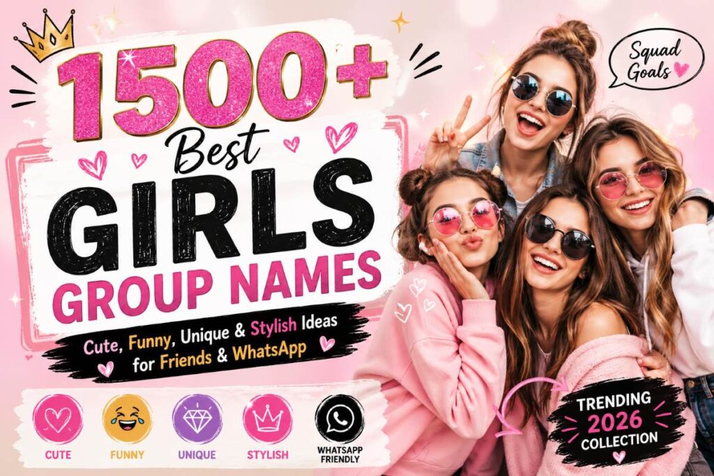 1500+ Stylish Girls Group Names (Cute, Funny & Unique Ideas for WhatsApp & Friends)