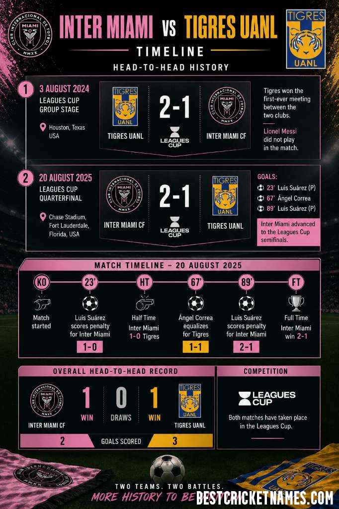 Inter Miami vs Tigres UANL Timeline
