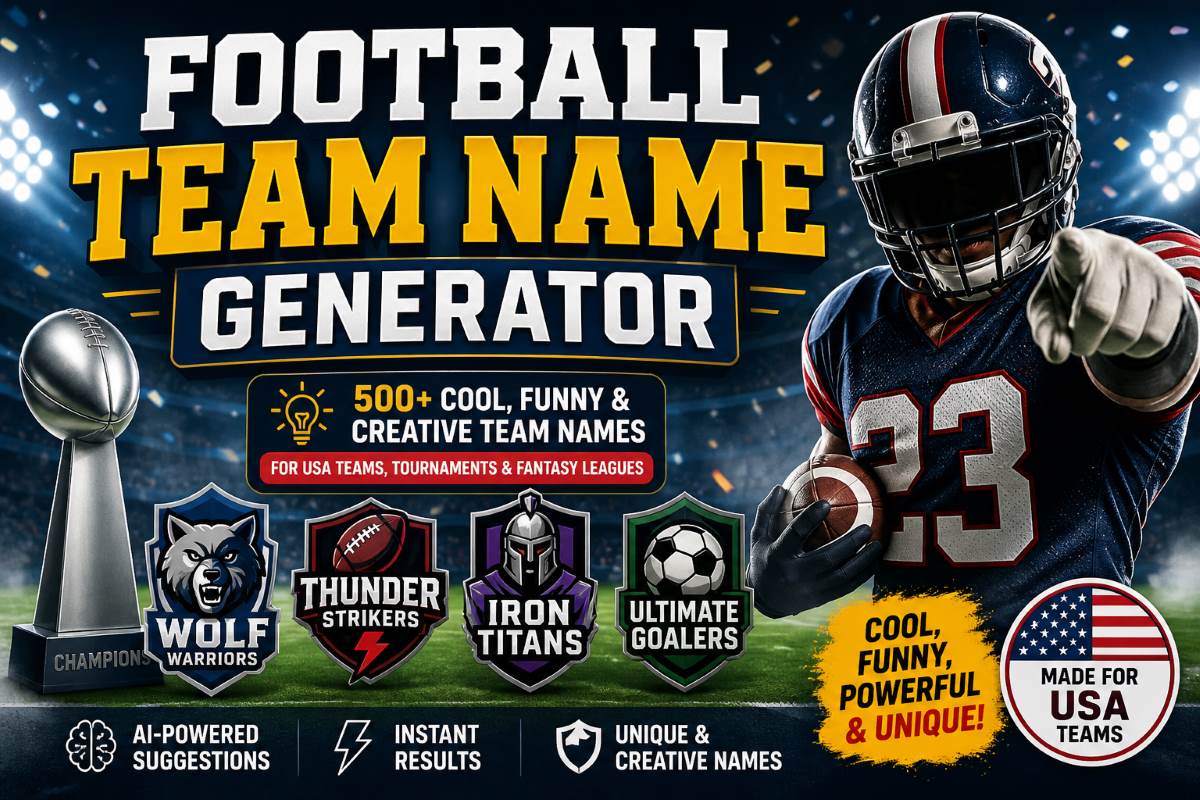 Football Team Name Generator | 500+ Cool, Funny & Creative Team Names