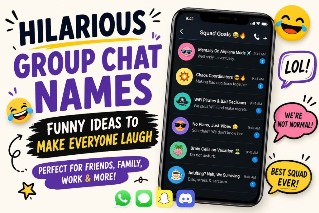 Hilarious Group Chat Names: Funny Ideas to Make Everyone Laugh (USA Guide 2026)
