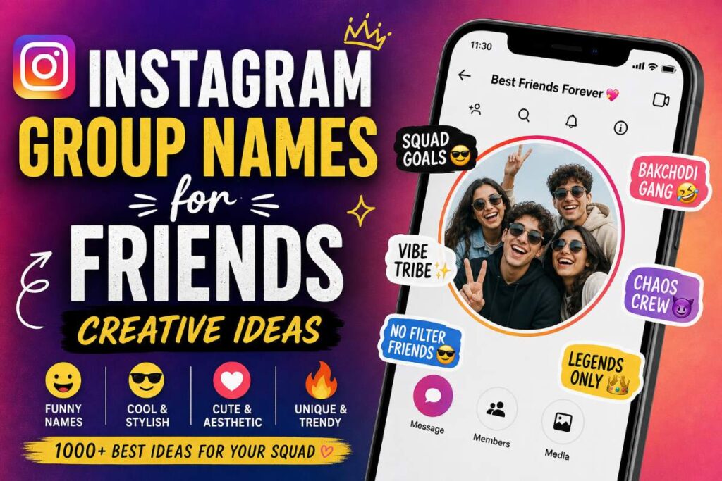 1000+ Instagram Group Names for Friends (Funny, Cool & Unique 2026)