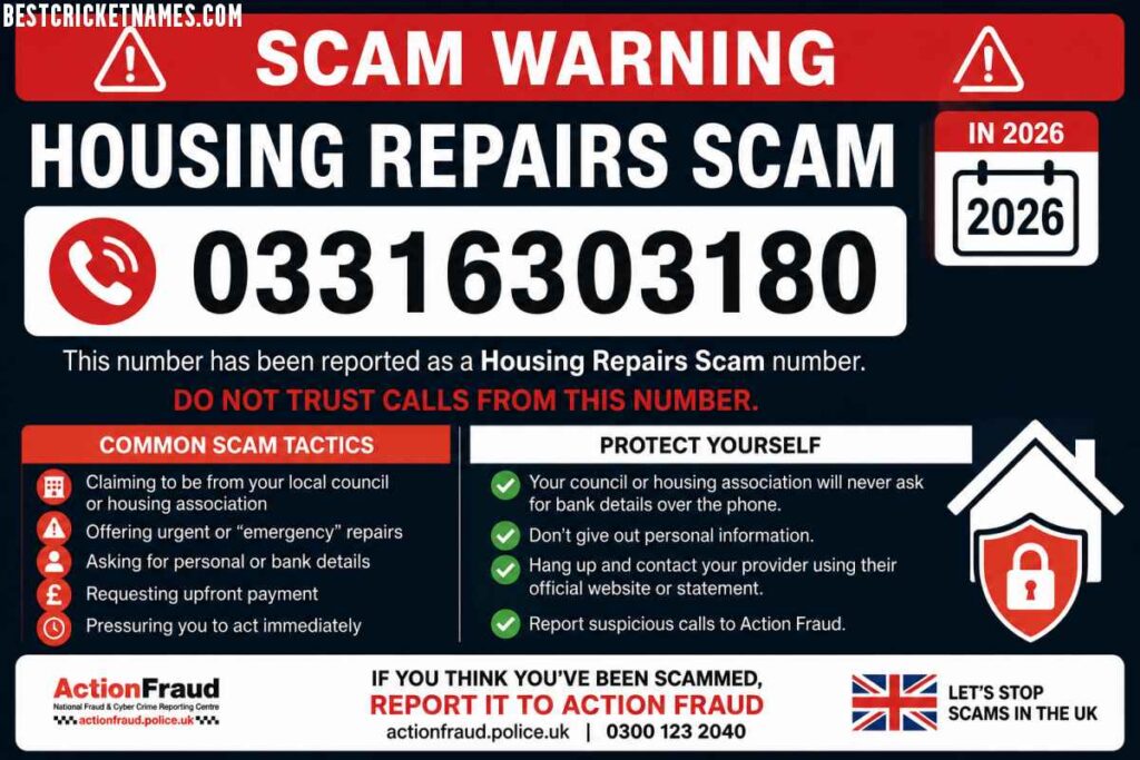 03316303180 in 2026: UK “Housing Repairs Scam” Number
