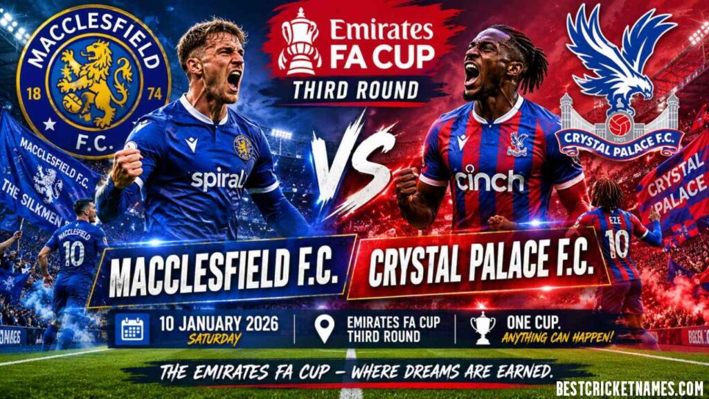 Macclesfield F.C. vs Crystal Palace F.C. Lineups