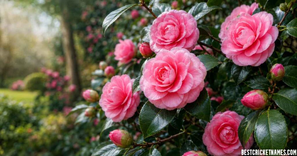 Loweii: Camellia japonica ‘Lowii’ and Nepenthes lowii